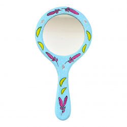 Miroir à main artisanal bleu ciel - Bibop et Lula