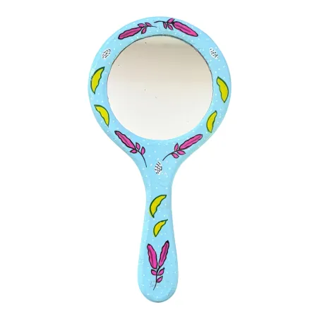 Miroir à main artisanal bleu ciel