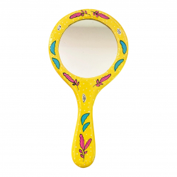 Miroir à main artisanal jaune - Bibop et Lula