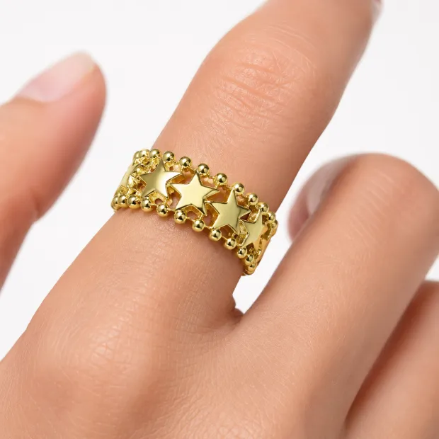Bague dorée ajustable "Etoile"