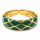 Bague dorée ajustable "Losangevert" - Bibop et Lula
