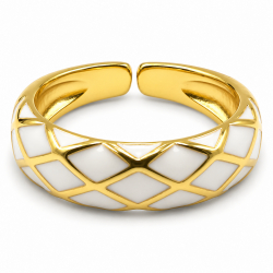 Bague dorée ajustable "LosangeBlanc" - Bibop et Lula