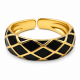 Bague dorée ajustable "LosangeNoir" - Bibop et Lula