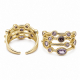 Bague dorée ajustable "Constellation Violet" - Bibop et Lula