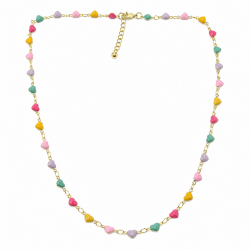 Collier doré "Coeur multicolore" - Bibop et Lula
