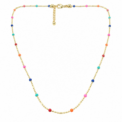 Collier doré "Bille Multicolore" - Bibop et Lula