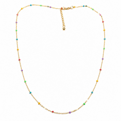 Collier doré "Bille Multicolore mini" - Bibop et Lula