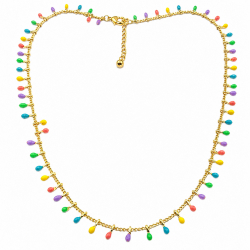 Collier doré "Cotillon multicolore" - Bibop et Lula