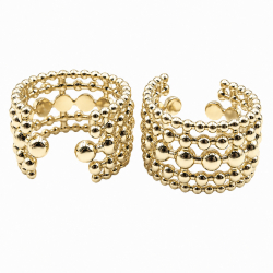 Bague dorée ajustable "Billes" - Bibop et Lula