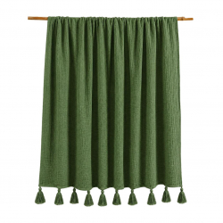 Paréo / Grande étole en double gaze de coton vert - Bibop et Lula
