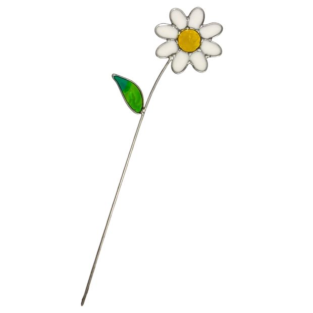Fleur décorative en vitrail à planter