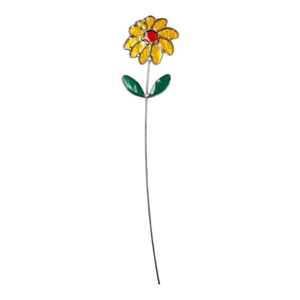 Fleur décorative en vitrail Pâquerette Jaune