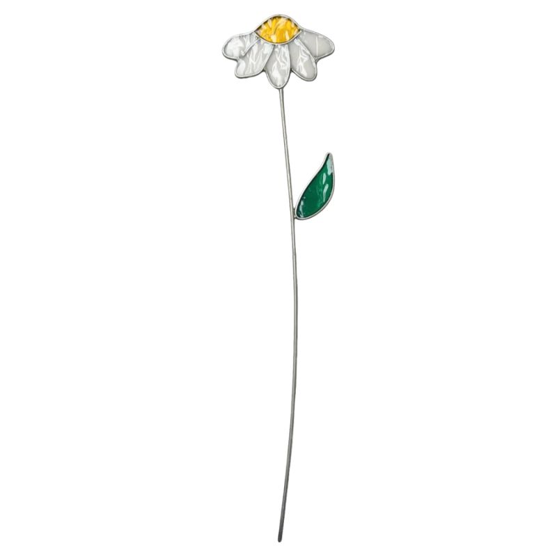 Fleur décorative en vitrail Pâquerette Profil