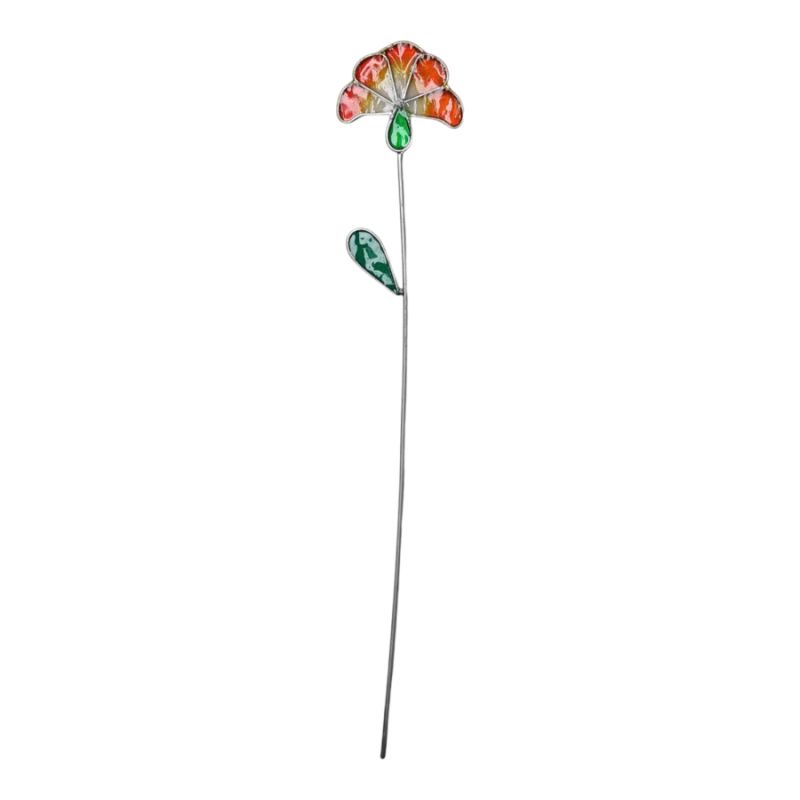 Fleur éventail décorative en vitrail