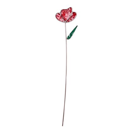 Fleur Rose rouge N°2 décorative en vitrail