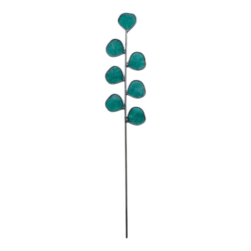 Feuillage Rond bleu décoratif en vitrail à planter
