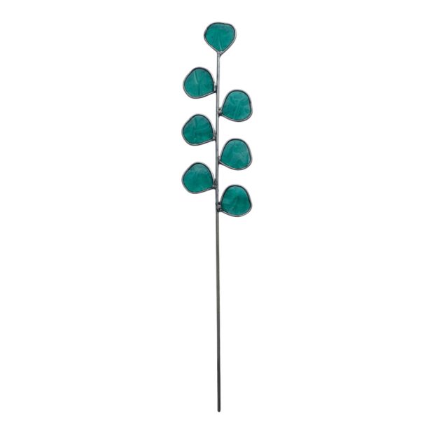 Feuillage Rond bleu décoratif en vitrail à planter