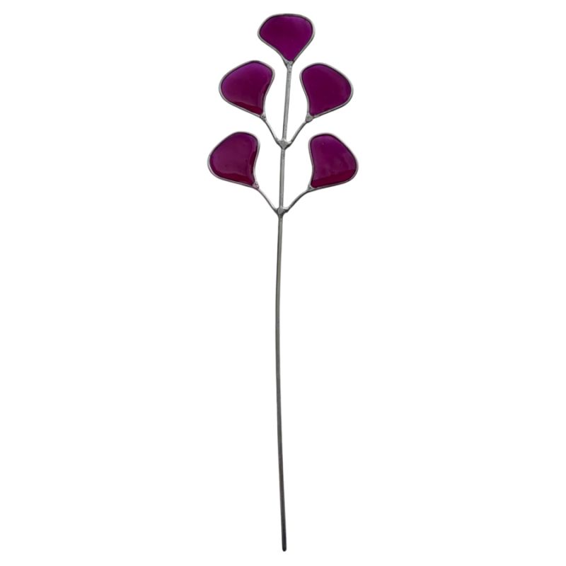 Feuillage Arrondi rose décoratif en vitrail à planter