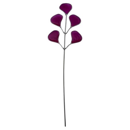 Feuillage Arrondi rose décoratif en vitrail à planter