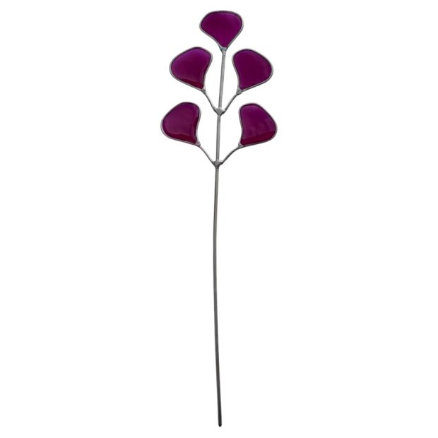 Feuillage Arrondi rose décoratif en vitrail à planter