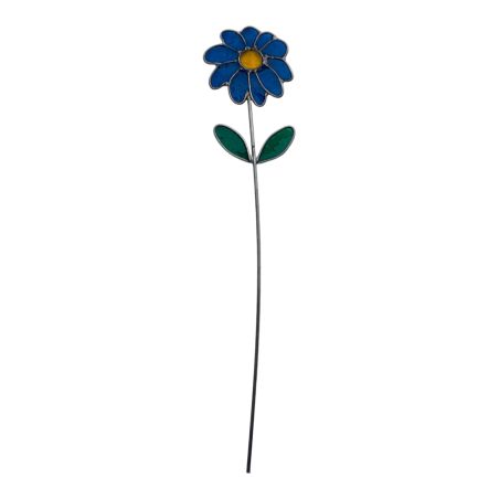Fleur décorative en vitrail Pâquerette Bleue