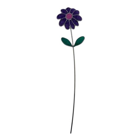 Fleur décorative en vitrail Pâquerette Violette