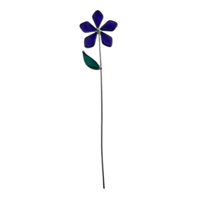 Fleur décorative en vitrail Violette