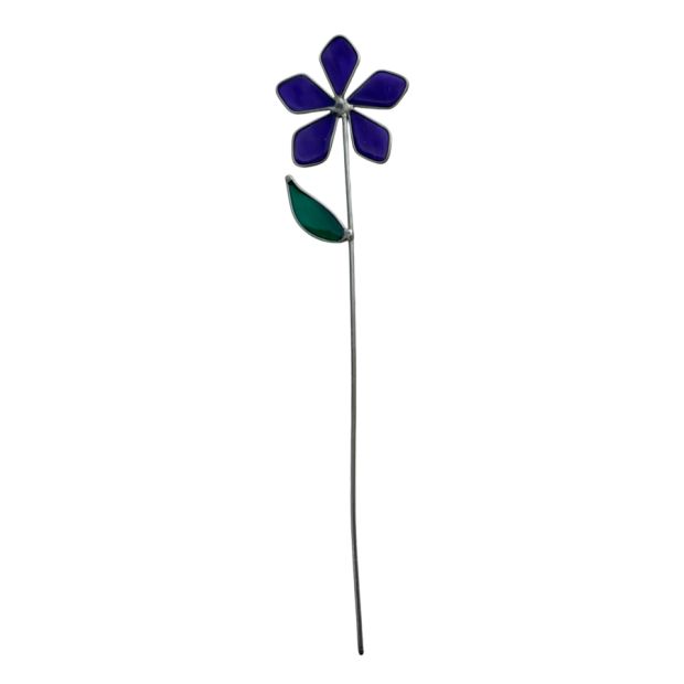 Fleur décorative en vitrail Violette