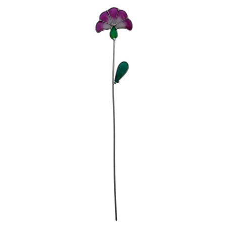 Fleur éventail rose décorative en vitrail