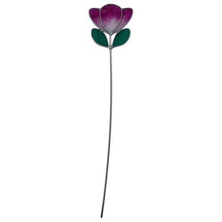Fleur Coquelicot dégradé rose décoratif en vitrail