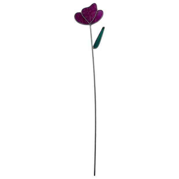 Fleur Rose N°2 décorative en vitrail