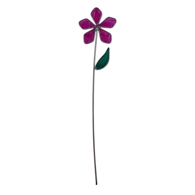 Fleur décorative en vitrail Rose
