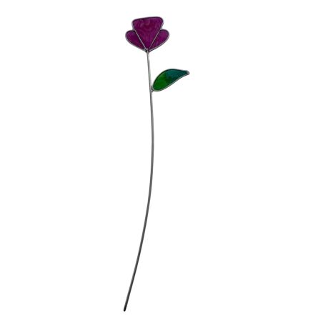 Fleur Rose décorative en vitrail