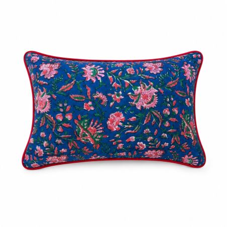 Housse de coussin petit rectangle block print Nuit