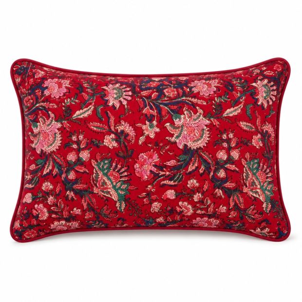 Housse de coussin petit rectangle block print Nuit