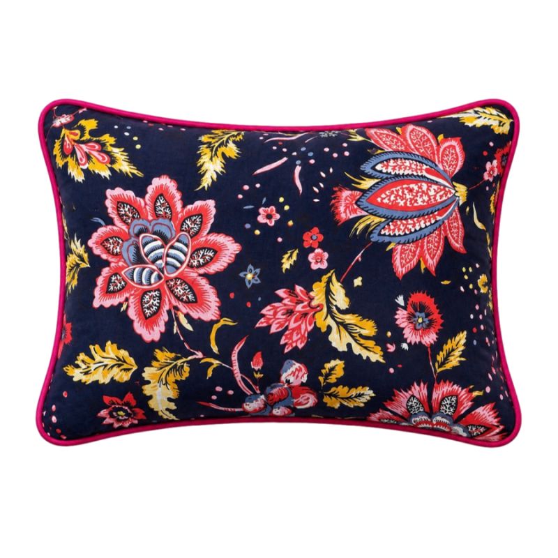 Housse de coussin petit rectangle block print Jardin