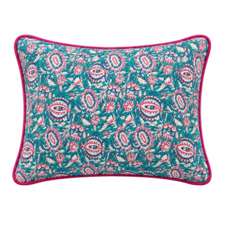 Housse de coussin petit rectangle block print Jaipur