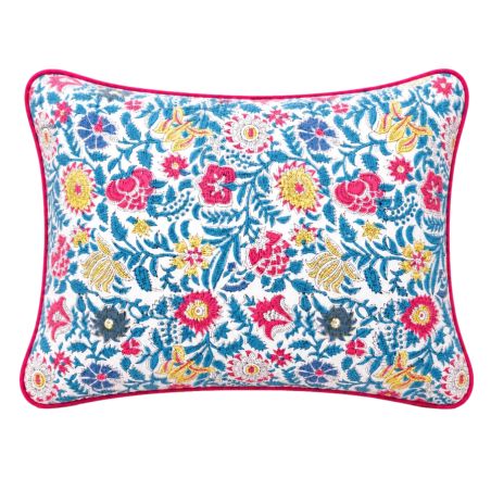 Housse de coussin petit rectangle block print Jaipur