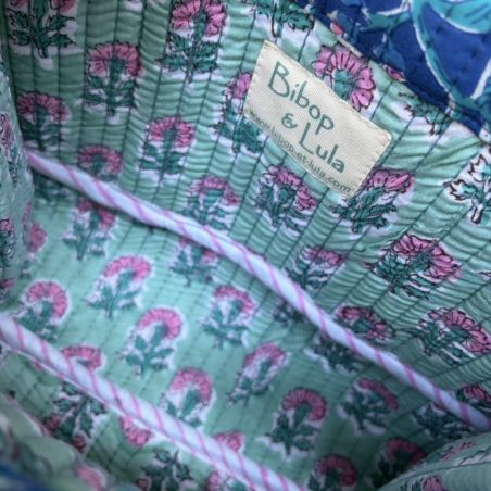 Sac cabas matelassé en coton block print Shaanti