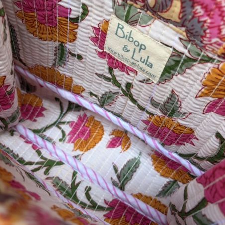 Sac cabas matelassé en coton block print Sukhad