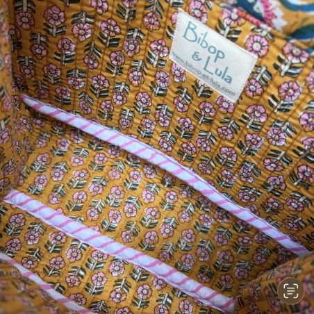 Sac cabas matelassé en coton block print Dhoop