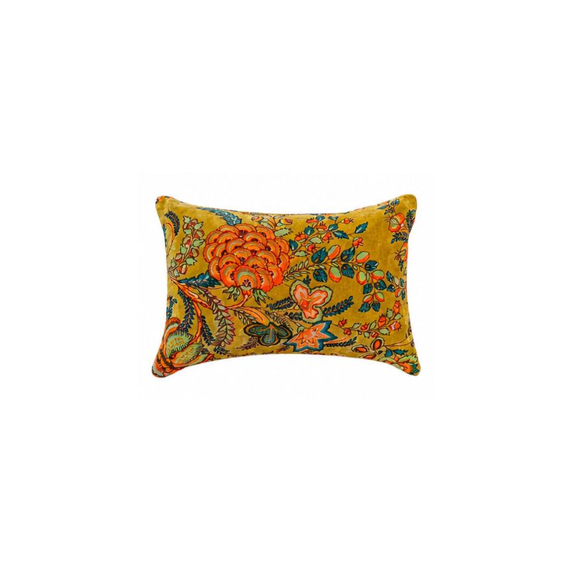 Housse de coussin velours petit rectangle Camel