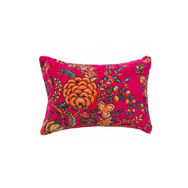 Housse de coussin velours petit rectangle Cali-rose