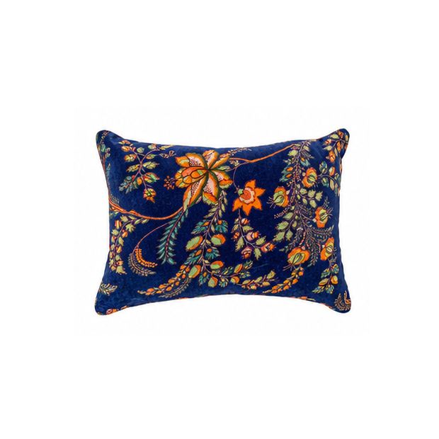 Housse de coussin velours petit rectangle Cali-marine