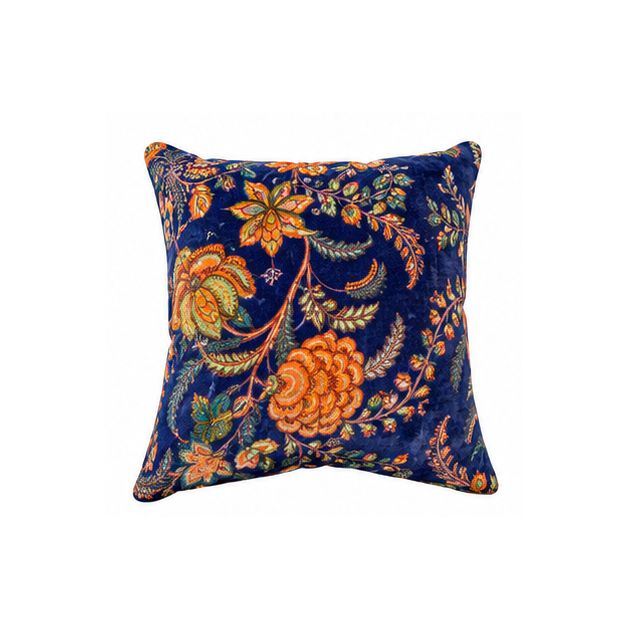 Housse de coussin velours Calie-marine