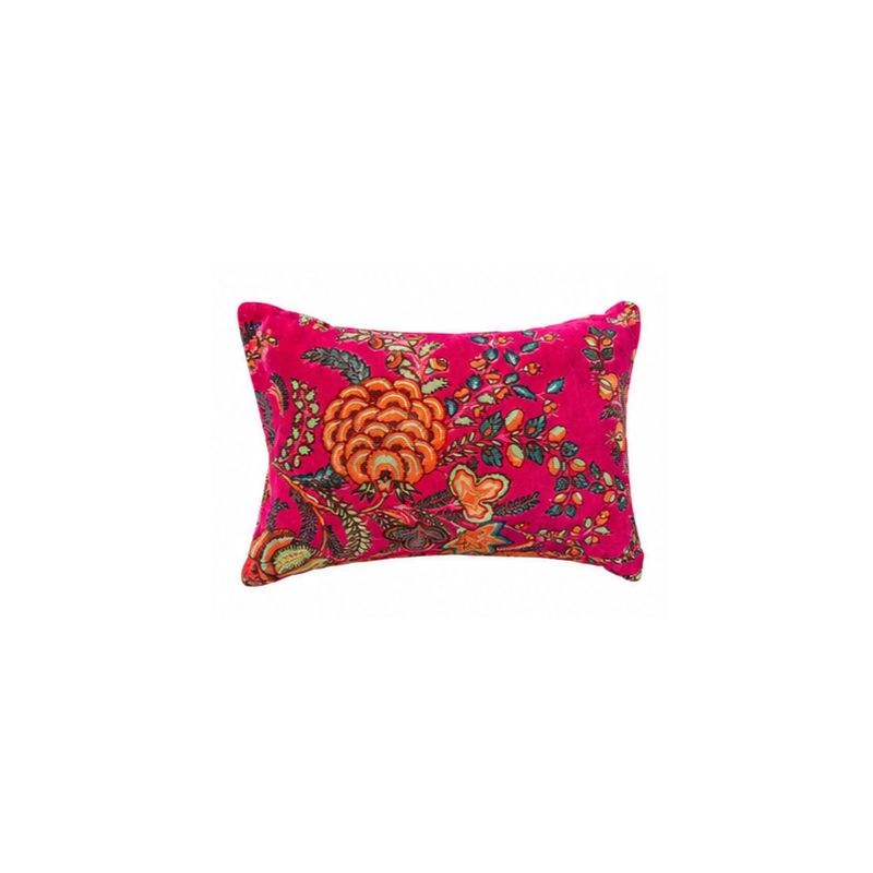 Housse de coussin velours grand rectangle Cali-rose