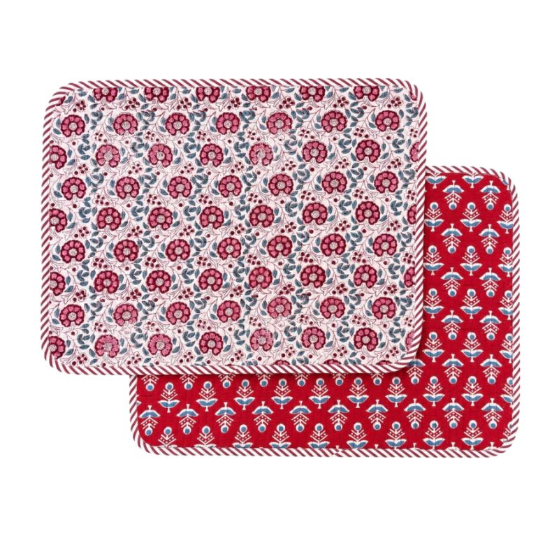 Set de table réversible Rosetta Cerise