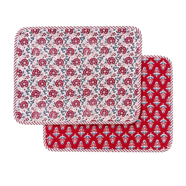 Set de table réversible Rosetta Cerise