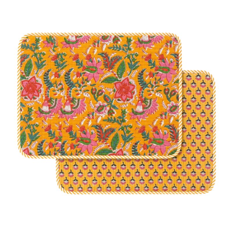 Set de table réversible Jaipur Safran