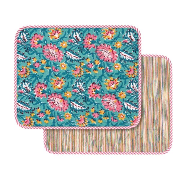 Set de table réversible Goa Turquoise